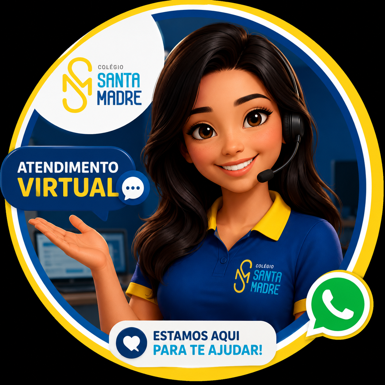 Ana, assistente virtual do Colégio Santa Madre